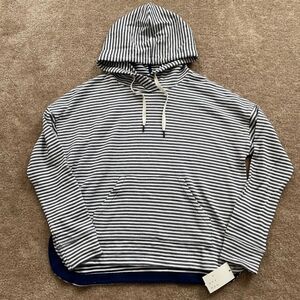 A New Day Navy and Cream Stripe Hoodie, New Without Tags